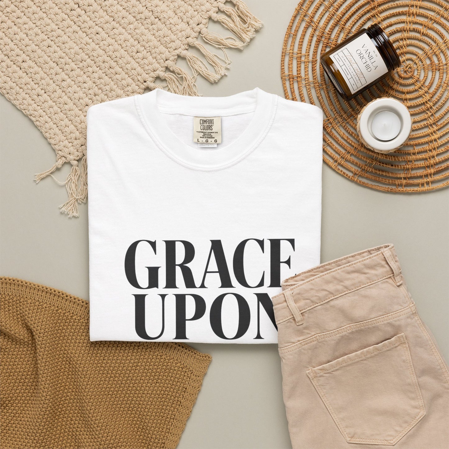 Grace Upon Grace | Funny Christian Heavyweight Relaxed Fit Tee