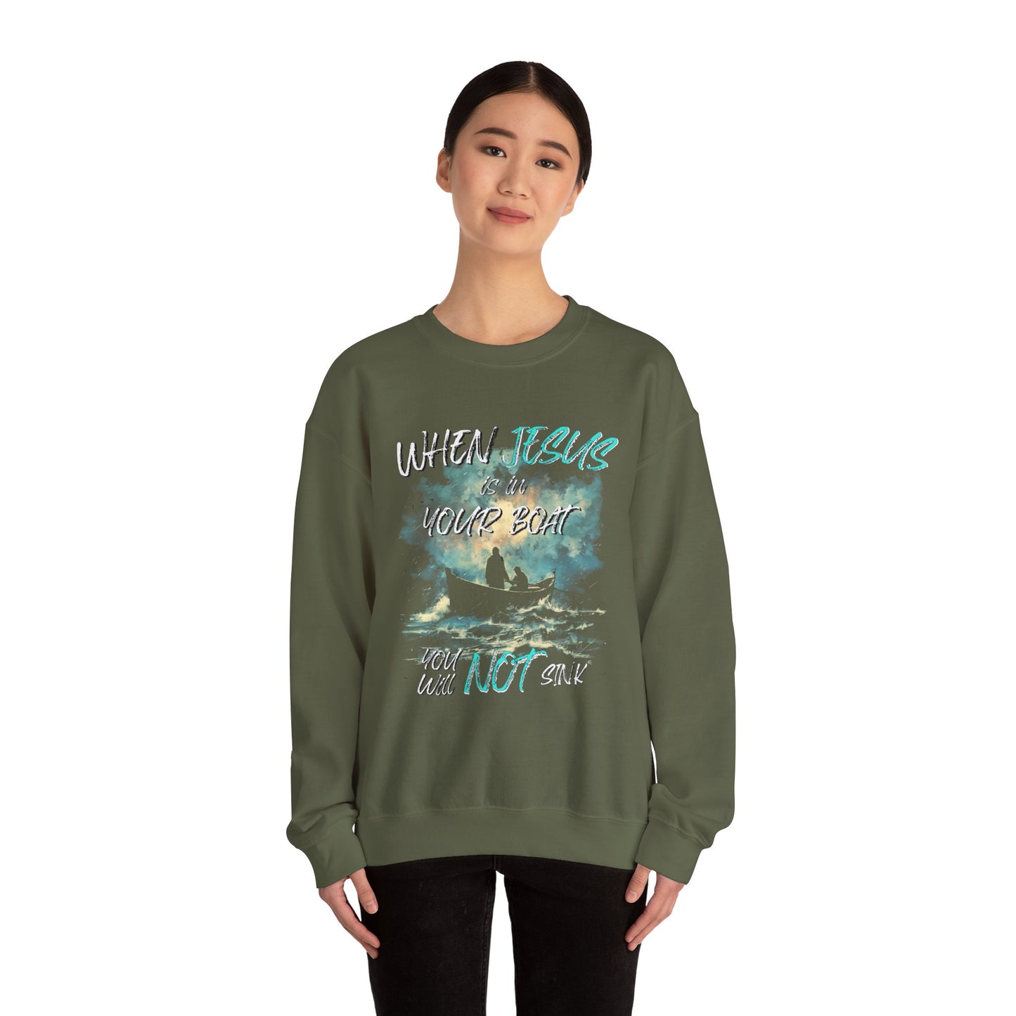 Jesus is in Your Boat Crewneck Sweatshirt