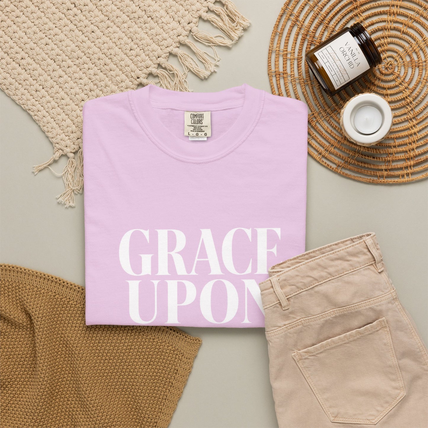 Grace Upon Grace | Funny Christian Heavyweight Relaxed Fit Tee