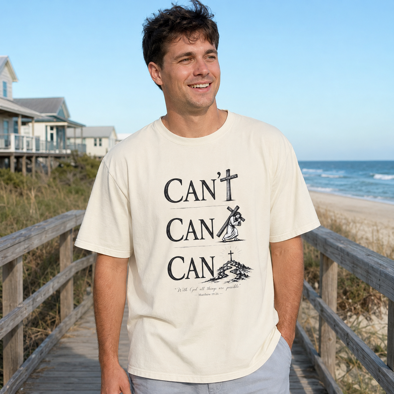 With God All Things Are Possible (Can/Can't Tee) | Matthew 19:26