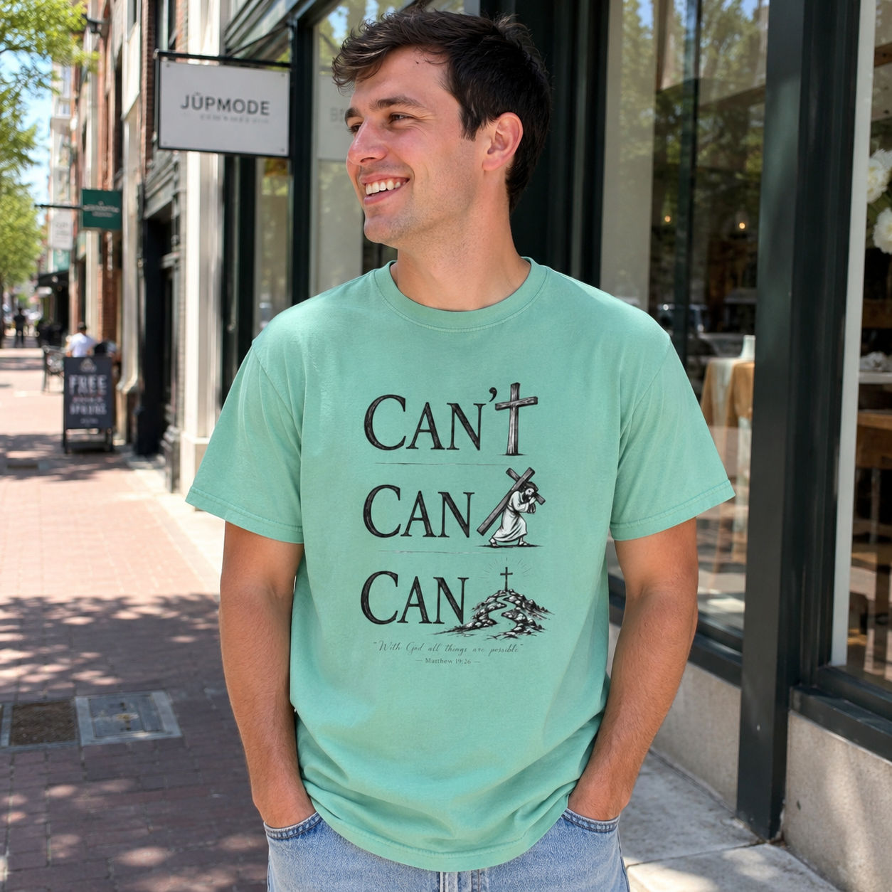 With God All Things Are Possible (Can/Can't Tee) | Matthew 19:26
