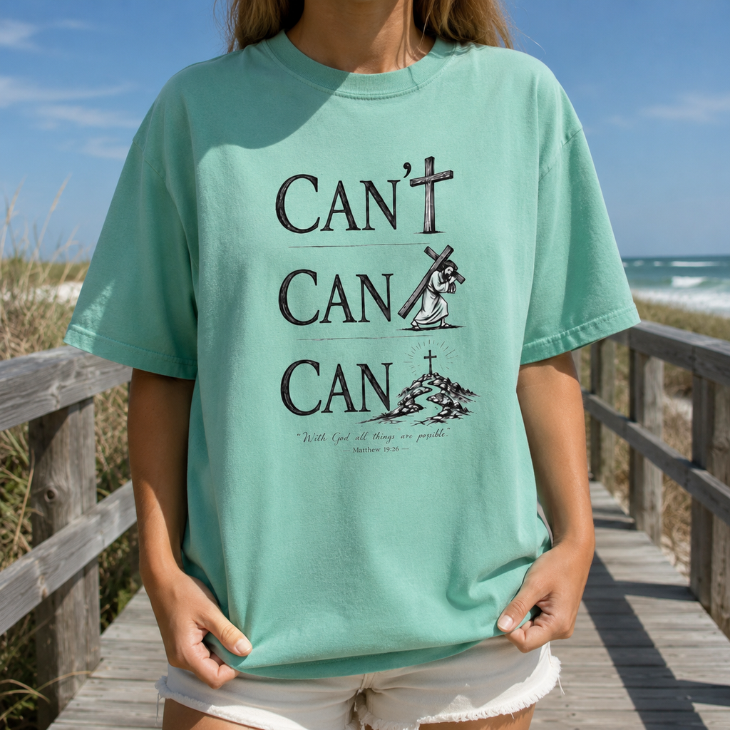 With God All Things Are Possible (Can/Can't Tee) | Matthew 19:26