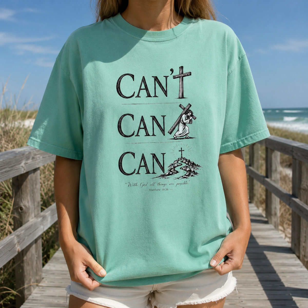 With God All Things Are Possible (Can/Can't Tee) | Matthew 19:26