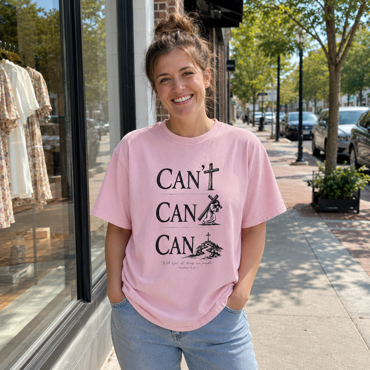With God All Things Are Possible (Can/Can't Tee) | Matthew 19:26