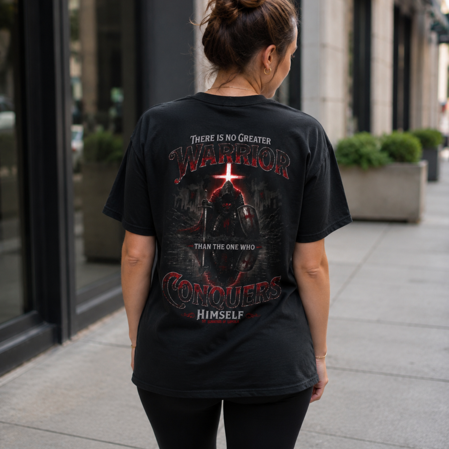 "There is No Greater Warrior" - St. Ignatius of Loyola | Heavyweight Relaxed Fit Tee