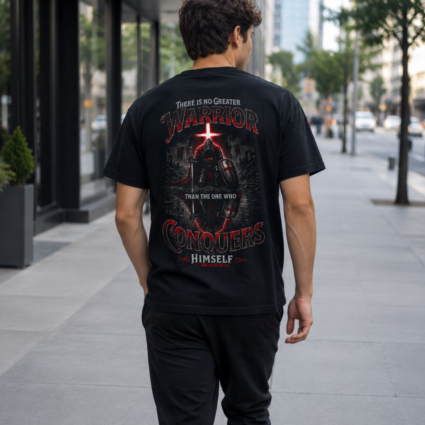"There is No Greater Warrior" - St. Ignatius of Loyola | Heavyweight Relaxed Fit Tee