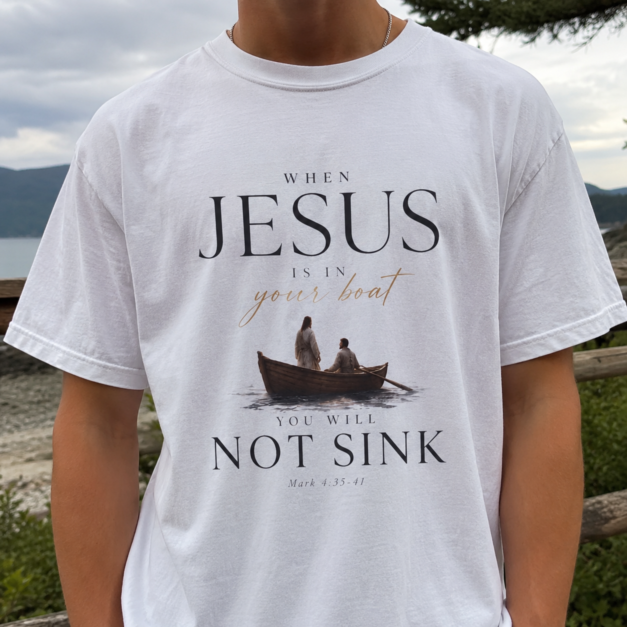 When Jesus Is in Your Boat | You Will Not Sink | Heavyweight Relaxed Fit Tee