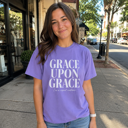 Grace Upon Grace | Funny Christian Heavyweight Relaxed Fit Tee