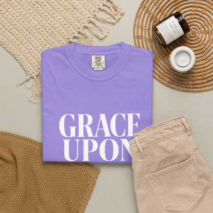 Grace Upon Grace | Funny Christian Heavyweight Relaxed Fit Tee