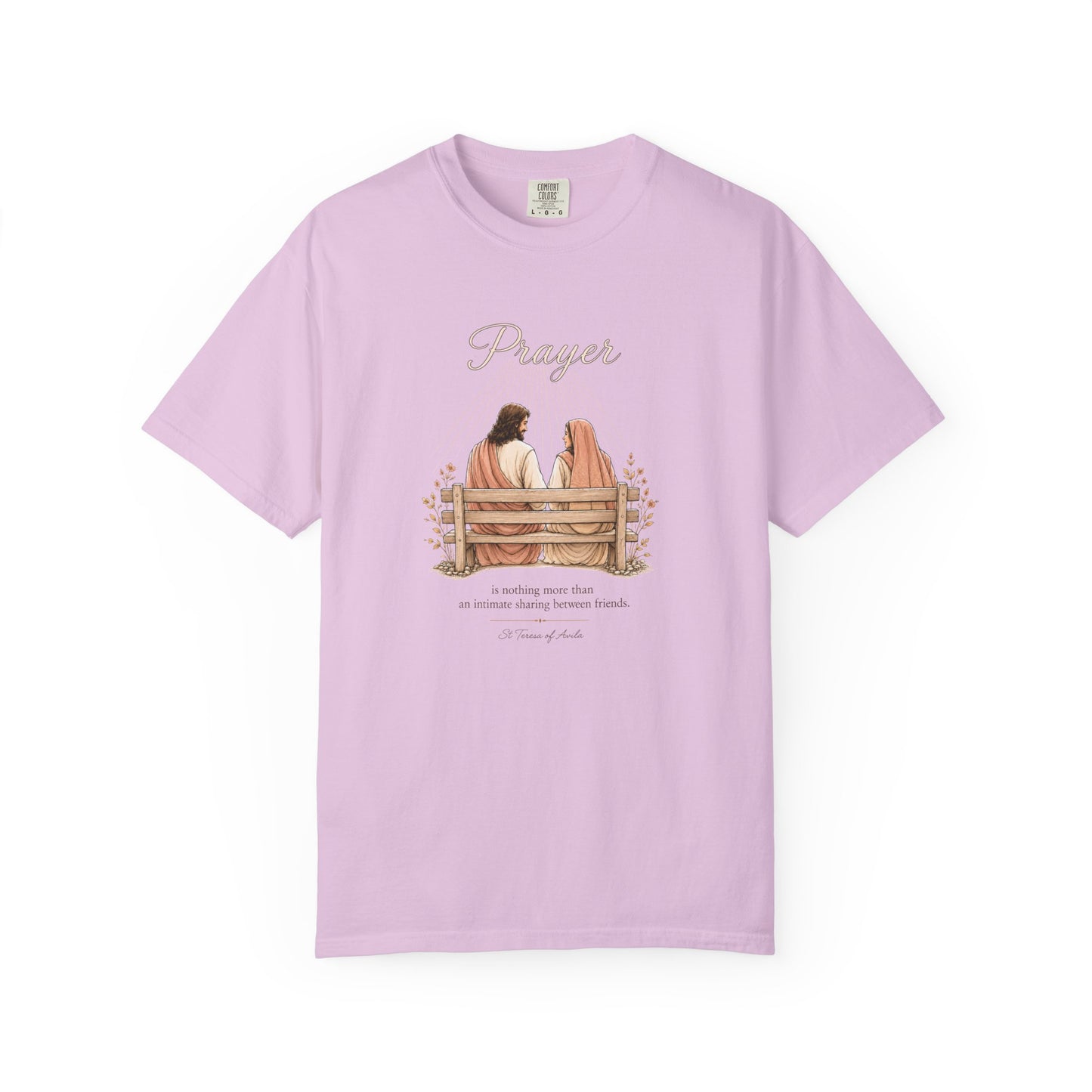 Prayer - An Intimate Sharing Between Friends | St. Teresa of Avila | Heavyweight Relaxed Fit Tee