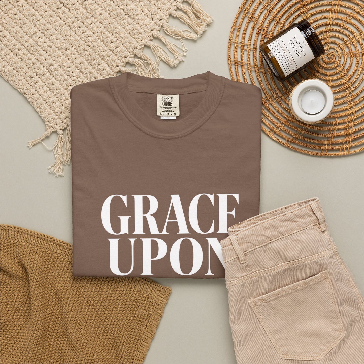 Grace Upon Grace | Funny Christian Heavyweight Relaxed Fit Tee