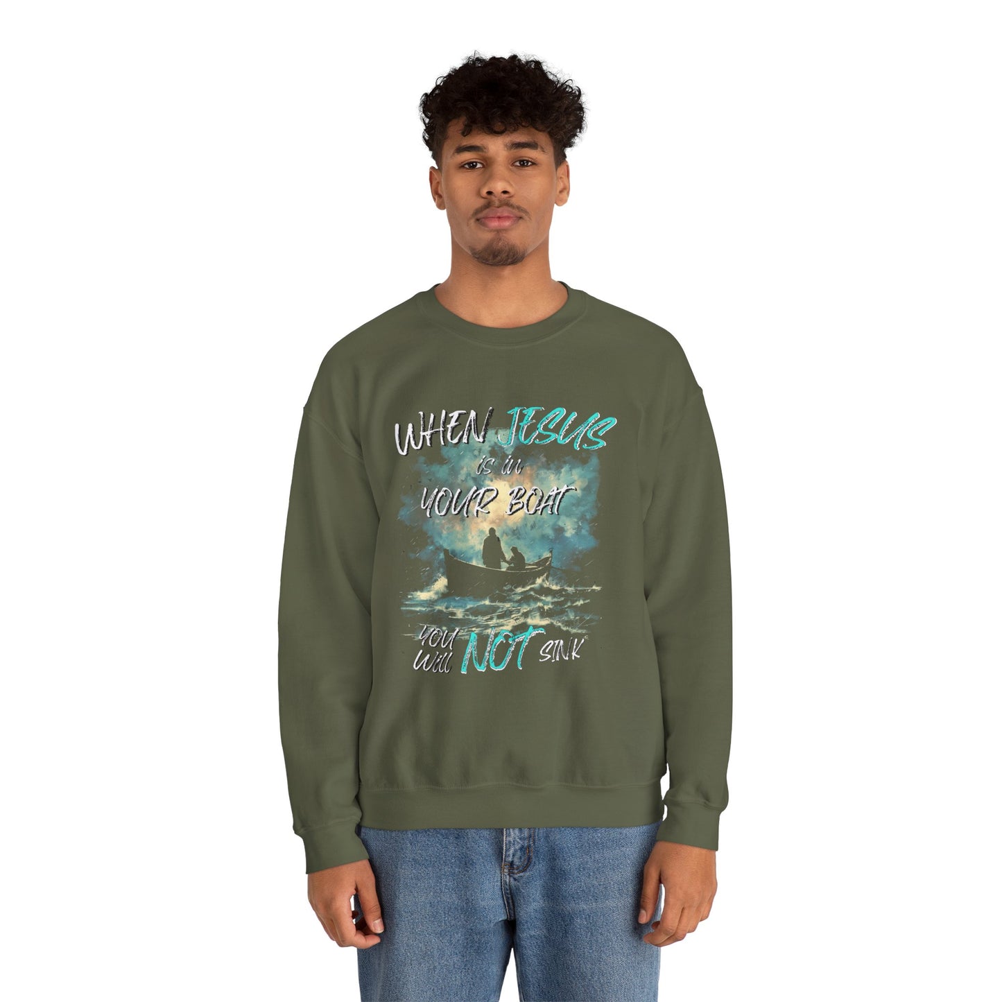 Jesus is in Your Boat Crewneck Sweatshirt