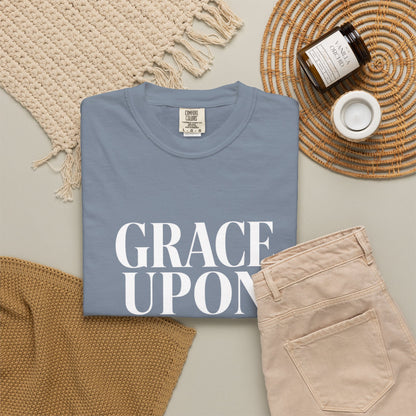 Grace Upon Grace | Funny Christian Heavyweight Relaxed Fit Tee