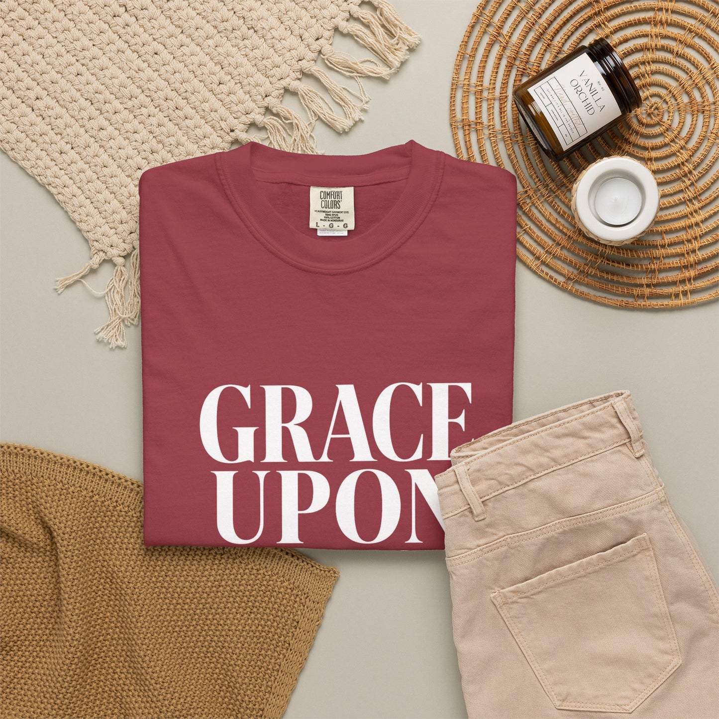 Grace Upon Grace | Funny Christian Heavyweight Relaxed Fit Tee