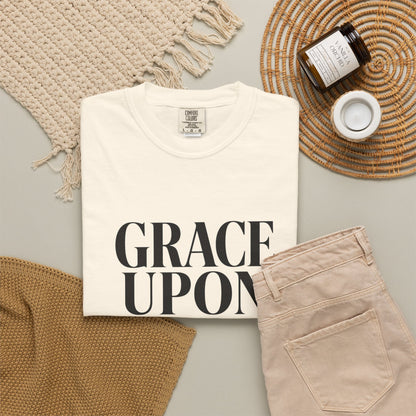 Grace Upon Grace | Funny Christian Heavyweight Relaxed Fit Tee